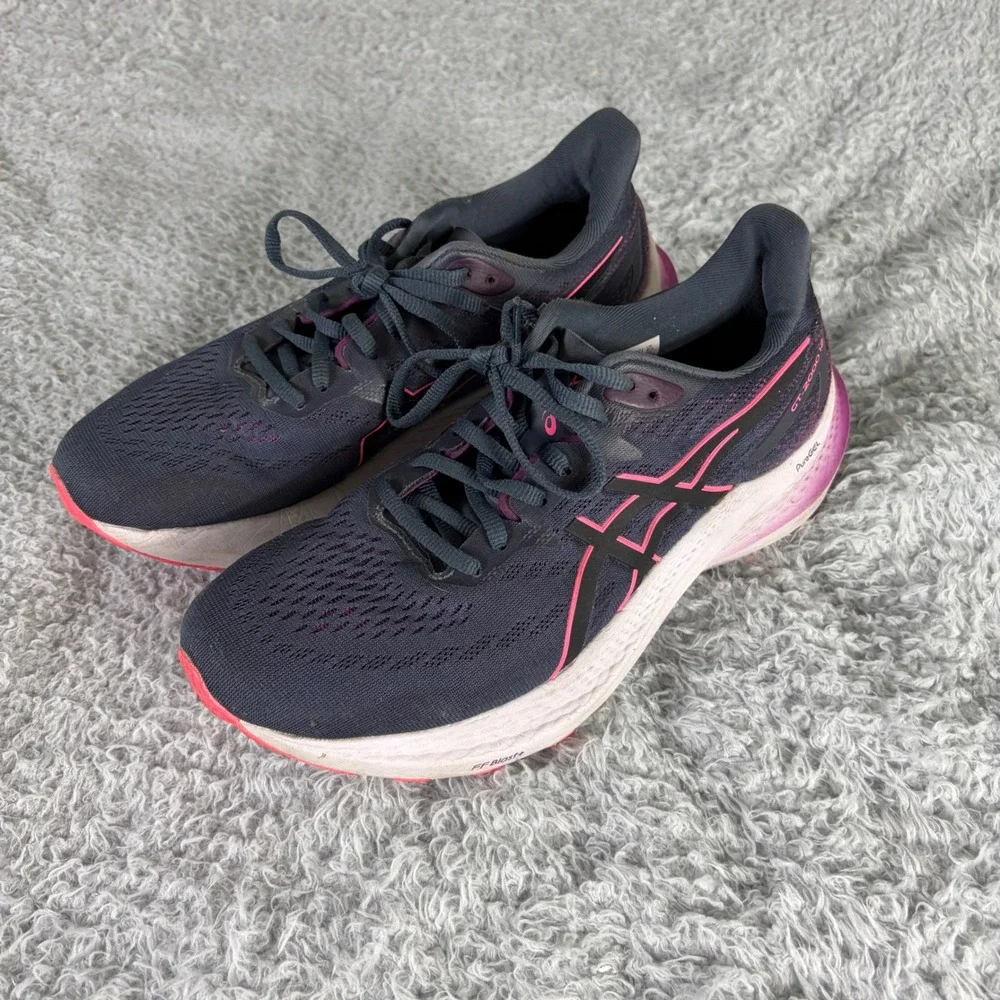 Asics GT-2000 12 Womens Running Shoes Navy Pink Purple 1012B459 Size 9.5